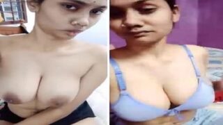 Desi girl topless big boobs show leaked mms