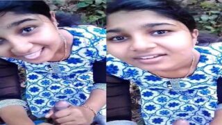 Mallu big tits girlfriend blowjob sex outdoors