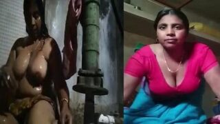 Desi wife ki nude bath huge boobs dikhakar