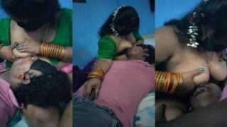 Tamil aunty ki big boobs suck sex lover ke sath ghar par